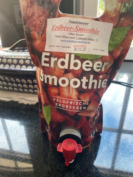 Erdbeersmoothie - 100% Frucht