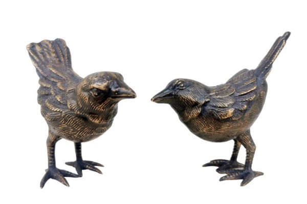 Skulptur, Vögel (2 Stück) - Bronze massiv